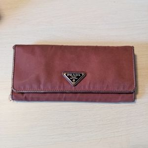 Nylon Prada dark purple wallet